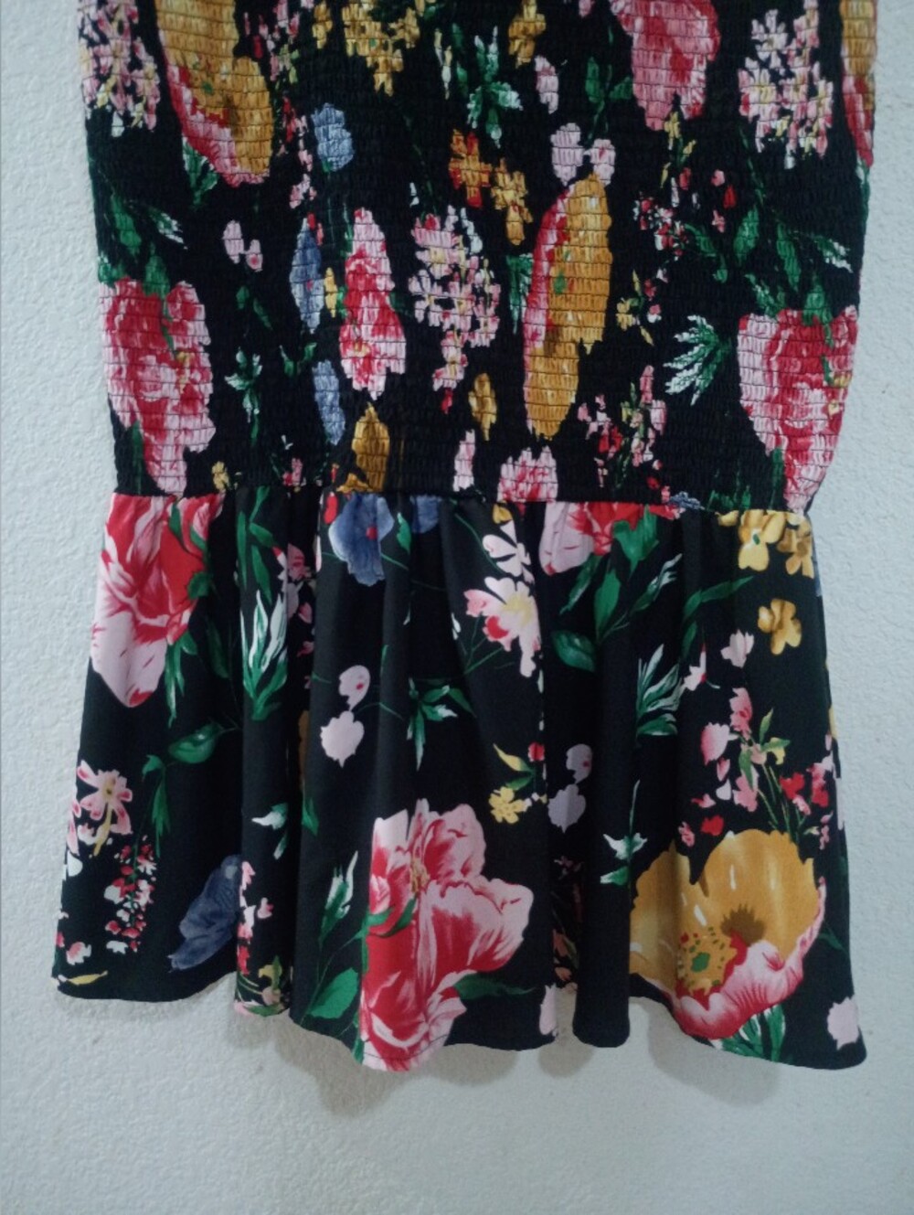 Floral Black Sundress with Ruffle Hem - Picture 5 of 8
